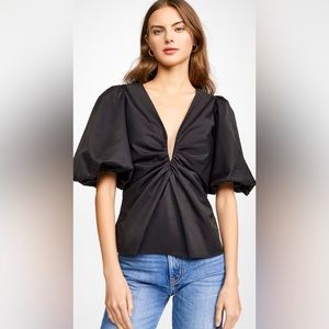 Amanda Uprichard, Naveah Top, Black, Size XS